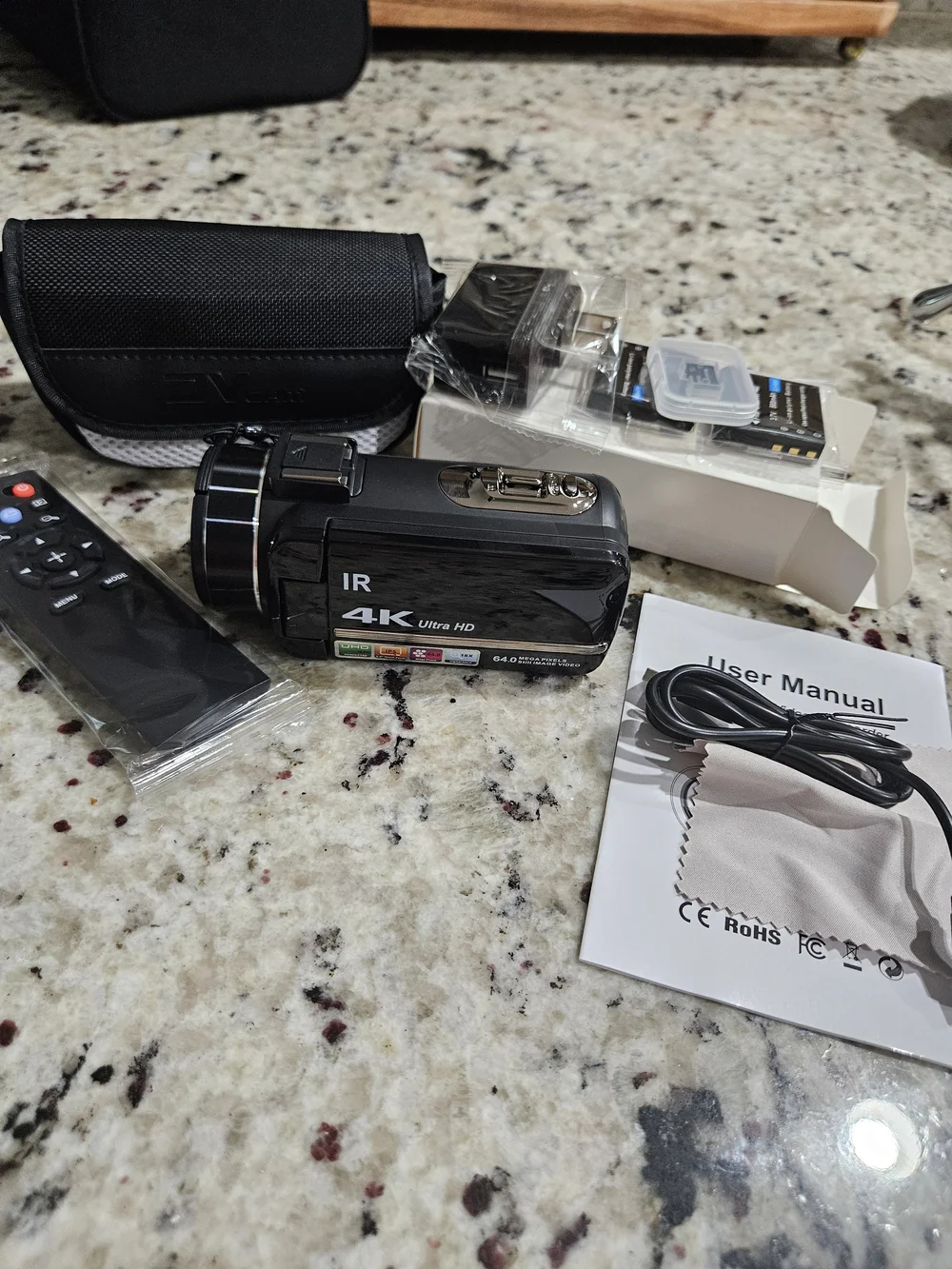 Black 4K Ultra HD Digital Camcorder - IR Night Vision
